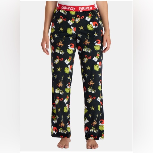 Dr. Seuss Women's The Grinch Print Velour Sleep Pants - Picture 2 of 10